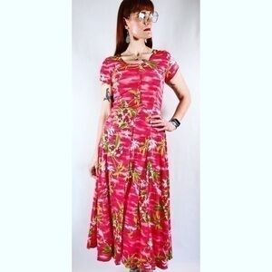 Vintage Alice Designs Topical Floral Maxi Dress
